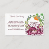 リトルカボンプキンパープルベビーシャワーグリーナリーリース エンクロージャーカード (正面)