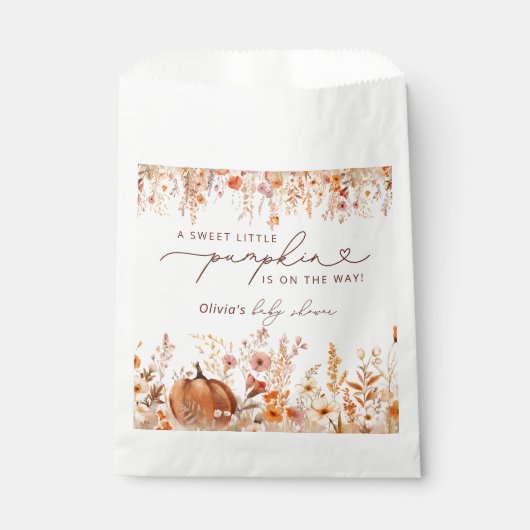 リトルカボ素朴ンプキン秋ワイルドフラワーベビーシャワー フェイバーバッグ (正面)
