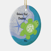 リトルカメ初めてのクリスマスセラミックオーナメント セラミックオーナメント (右)