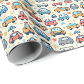 リトルカラフルカーズボーイB-dayパーティー ラッピングペーパー (ロールコーナー)