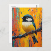 リトルカラフルバードオンブランチ ポストカード (正面/裏面)