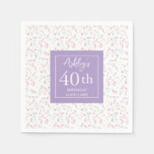 リトルカラフルフレーク40th誕生日ナプキンス スタンダードカクテルナプキン (正面)
