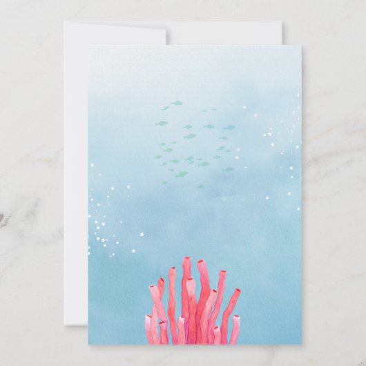 リトルカラフルマーメイド誕生日 招待状 (裏面)