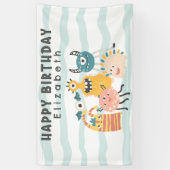 リトルカラフルモンスターズ誕生日バナー 横断幕 (縦)