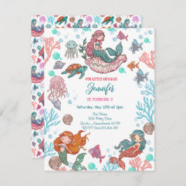 リトルカワイリトルメルメイド誕生日招待状 シーズンカード