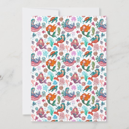 リトルカワイリトルメルメイド誕生日招待状 招待状 (裏面)