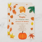 リトルカンプキンの最初の誕生日招待状 招待状 (正面/裏面)