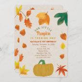 リトルカンプキンの最初の誕生日招待状 招待状 (正面/裏面)