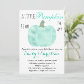 リトルカンプキンアクアターコイズきらめくベビーシャワー 招待状 (スタンド正面)