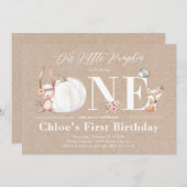 リトルカンプキンイワン秋誕生日招待状 招待状 (正面/裏面)