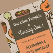 リトルカンプキンオレンジ秋ハロウィーン1日 招待状