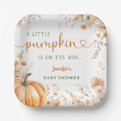 リトルカンプキンオンザウェイベビーシャワー秋 ペーパープレート (正面)