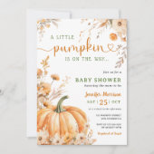リトルカンプキンオンザウェイベビーシャワー秋 招待状 (正面)