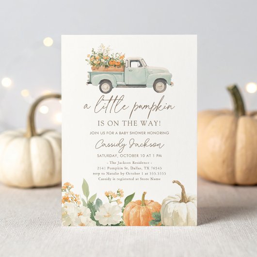 リトルカンプキンオンザウェイベビーシャワー秋 招待状