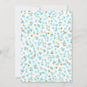 リトルカンプキンオンザウェイ招待状ブルー金ゴールド 招待状 (裏面)