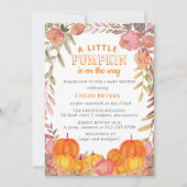 リトルカンプキンオンザウェイ秋フローラベビーシャワー 招待状 (正面)