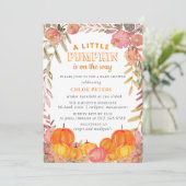 リトルカンプキンオンザウェイ秋フローラベビーシャワー 招待状 (スタンド正面)
