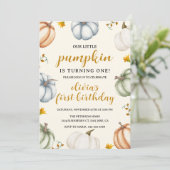 リトルカンプキンオータムファースト誕生日 招待状 (スタンド正面)