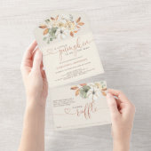 リトルカンプキンオータム秋おむつラッフル オールインワン招待状 (貼ってはがせる)