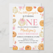 リトルカンプキンオータム秋ガール1st誕生日 招待状 (正面)