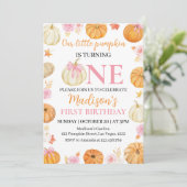 リトルカンプキンオータム秋ガール1st誕生日 招待状 (スタンド正面)