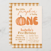 リトルカンプキンオータム秋1st誕生日招待状 招待状 (正面/裏面)