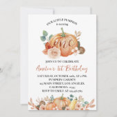 リトルカンプキンオータム秋1st誕生日招待状 招待状 (正面)