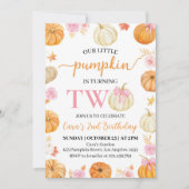 リトルカンプキンオータム秋2nd誕生日招待状 招待状 (正面)