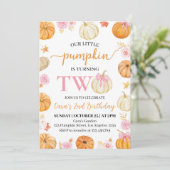 リトルカンプキンオータム秋2nd誕生日招待状 招待状 (スタンド正面)