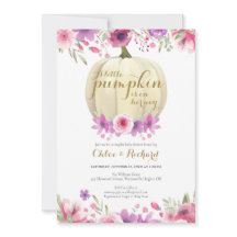 リトルカンプキンカップルガールベビーシャワー招待状