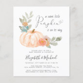 リトルカンプキンカップルベビーシャワー招待状 (正面)