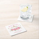 リトルカンプキンガールベビー散水器 スクエアペーパーコースター (インサイチュ)