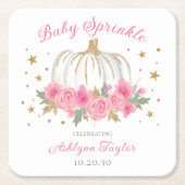 リトルカンプキンガールベビー散水器 スクエアペーパーコースター (正面)