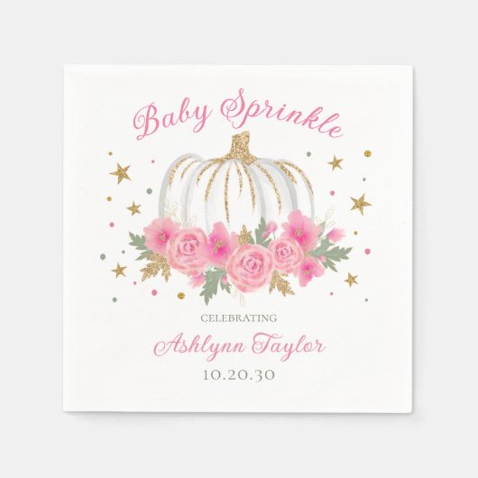 リトルカンプキンガールベビー散水器 スタンダードカクテルナプキン (正面)