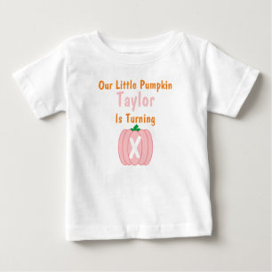 リトルカンプキンガール誕生日ベビーTシャツ ベビーTシャツ