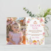 リトルカンプキンガール誕生日写真サンキューカード サンキューカード (スタンド正面)