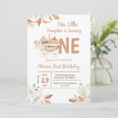 リトルカンプキンキャリッジ秋ターニングワン誕生日 招待状 (スタンド正面)