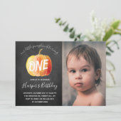 リトルカンプキンチョークボード1stバースデーフォト 招待状 (スタンド正面)