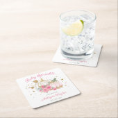 リトルカンプキンツインガールベビー散水 スクエアペーパーコースター (インサイチュ)