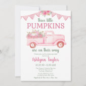 リトルカンプキントリプレットガールベビー散水 招待状 (正面)