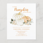 リトルカンプキンバジェットピーチベビーシャワー招待状 チラシ (正面)