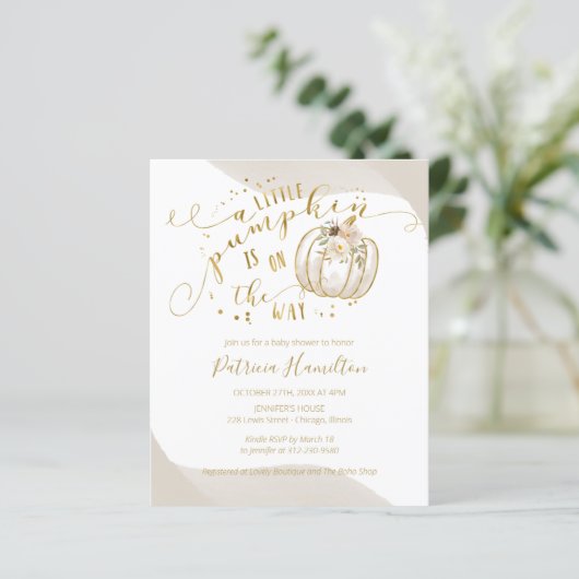 リトルカンプキンバジェットベビーシャワー招待状 (スタンド正面)