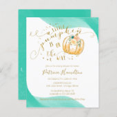 リトルカンプキンバジェット秋ベビーシャワー招待状 (正面/裏面)