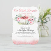 リトルカンプキンバラ金ゴールドグリッター秋誕生日 招待状 (スタンド正面)