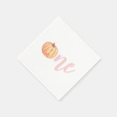 リトルカンプキンパステルピンクの最初の誕生日 スタンダードカクテルナプキン (角)