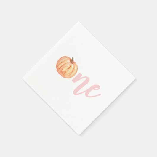 リトルカンプキンパステルピンクの最初の誕生日 スタンダードカクテルナプキン (角)