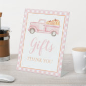 リトルカンプキンパステルピンクトラックギフト 台座サイン (インサイチュ)