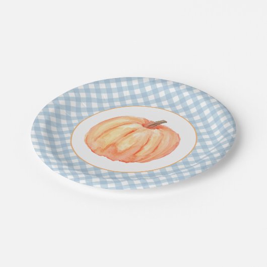 リトルカンプキンパステルブループライドの最初の誕生日 ペーパープレート (アングル)