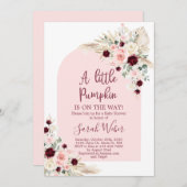 リトルカンプキンパンパスベビーシャワーガールの招待 招待状 (正面/裏面)