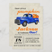 リトルカンプキンビンテージカーボーイ誕生日招待状 招待状 (正面/裏面)